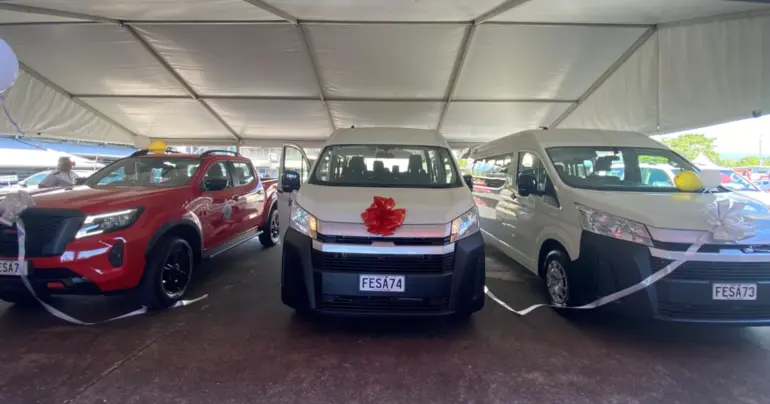 Japan hands over vehicles to SFESA