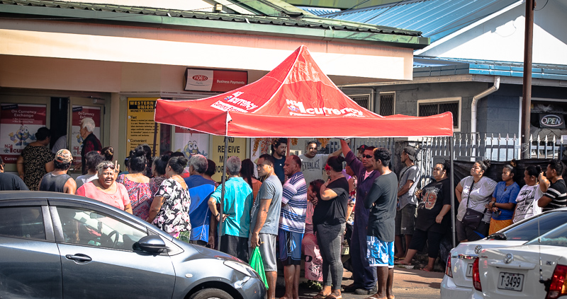 Western Union customers congregate