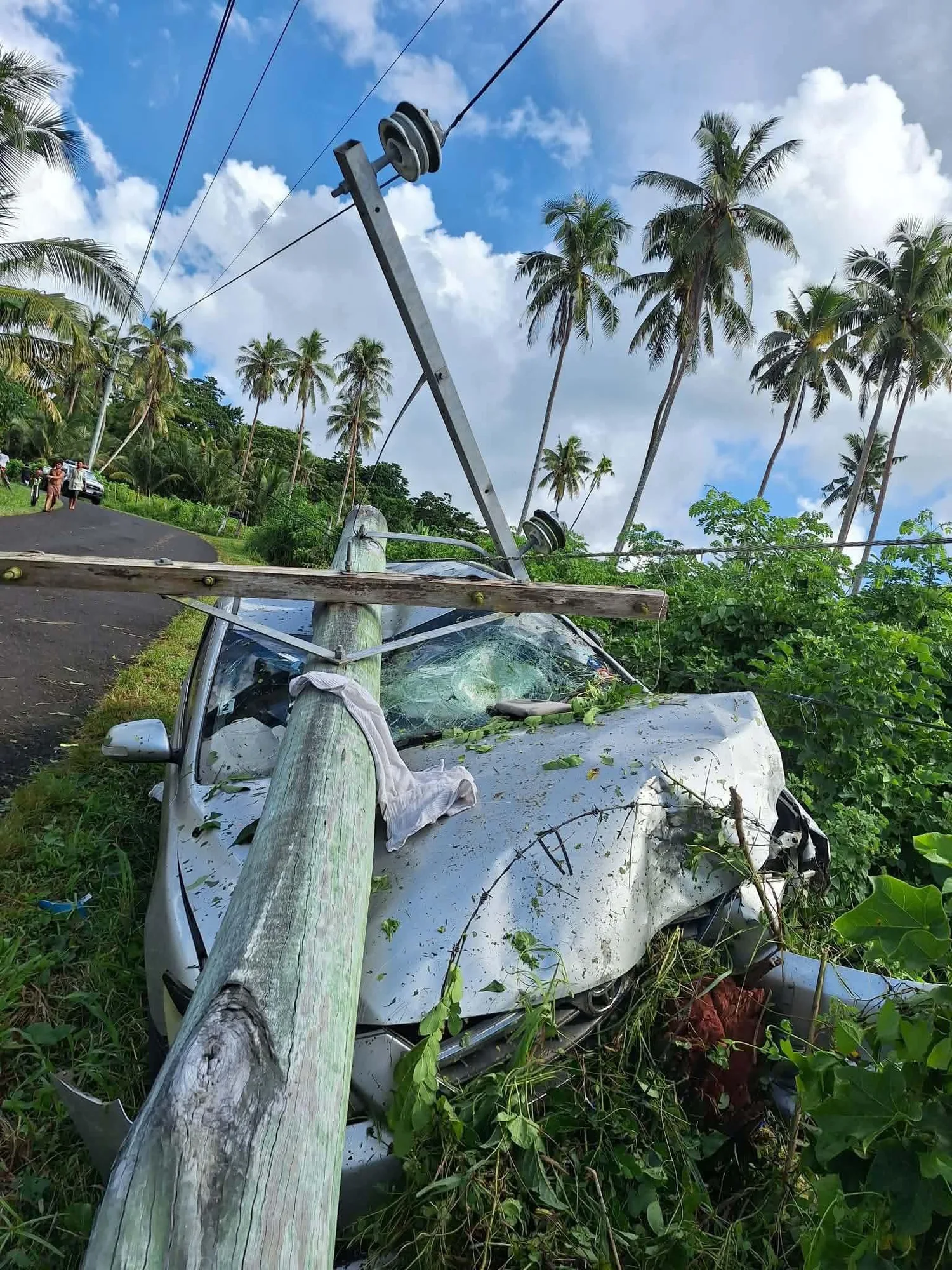 Two vehicle crashes damage power poles over weekend