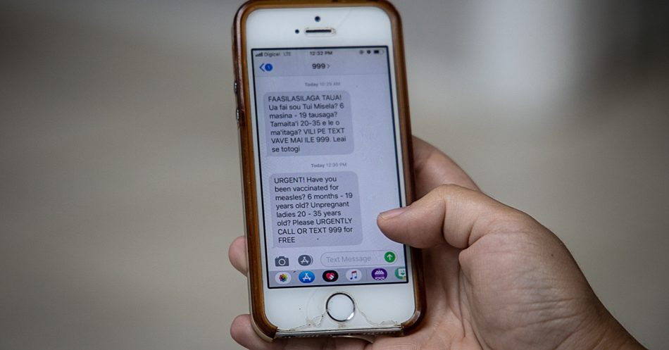 Samoa Observer | Just text 999: Vaccination to your door
