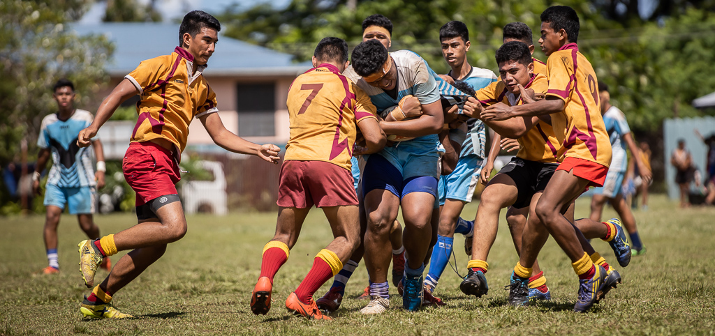 Nailbiting one point win in college rugby 