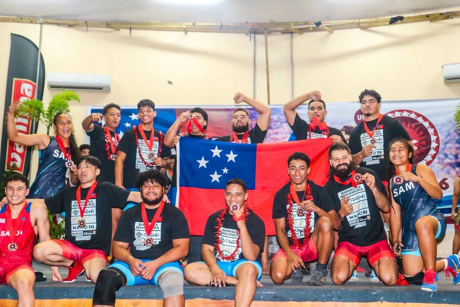Samoa's wrestling team wins 15 medals