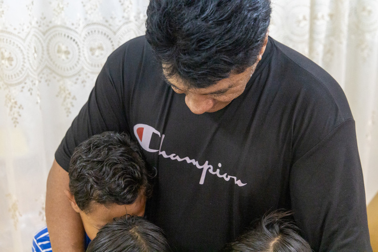 Man reunited with children after four years