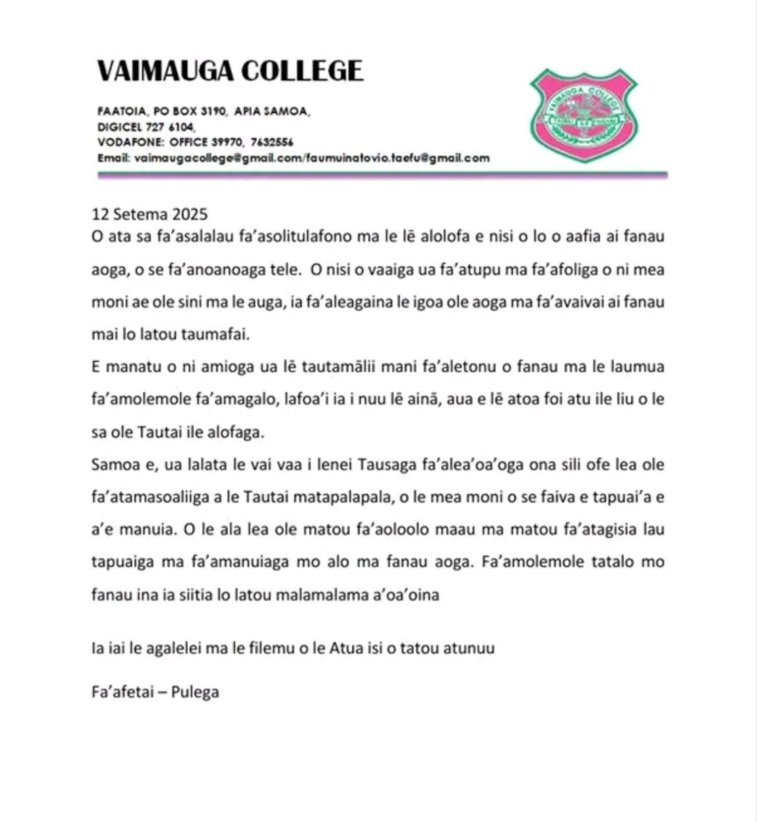 Vaimauga College says kissing video edited