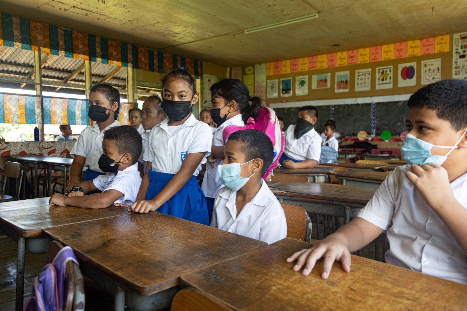 Students masked, foul smell from Frankie fire affects Saina school