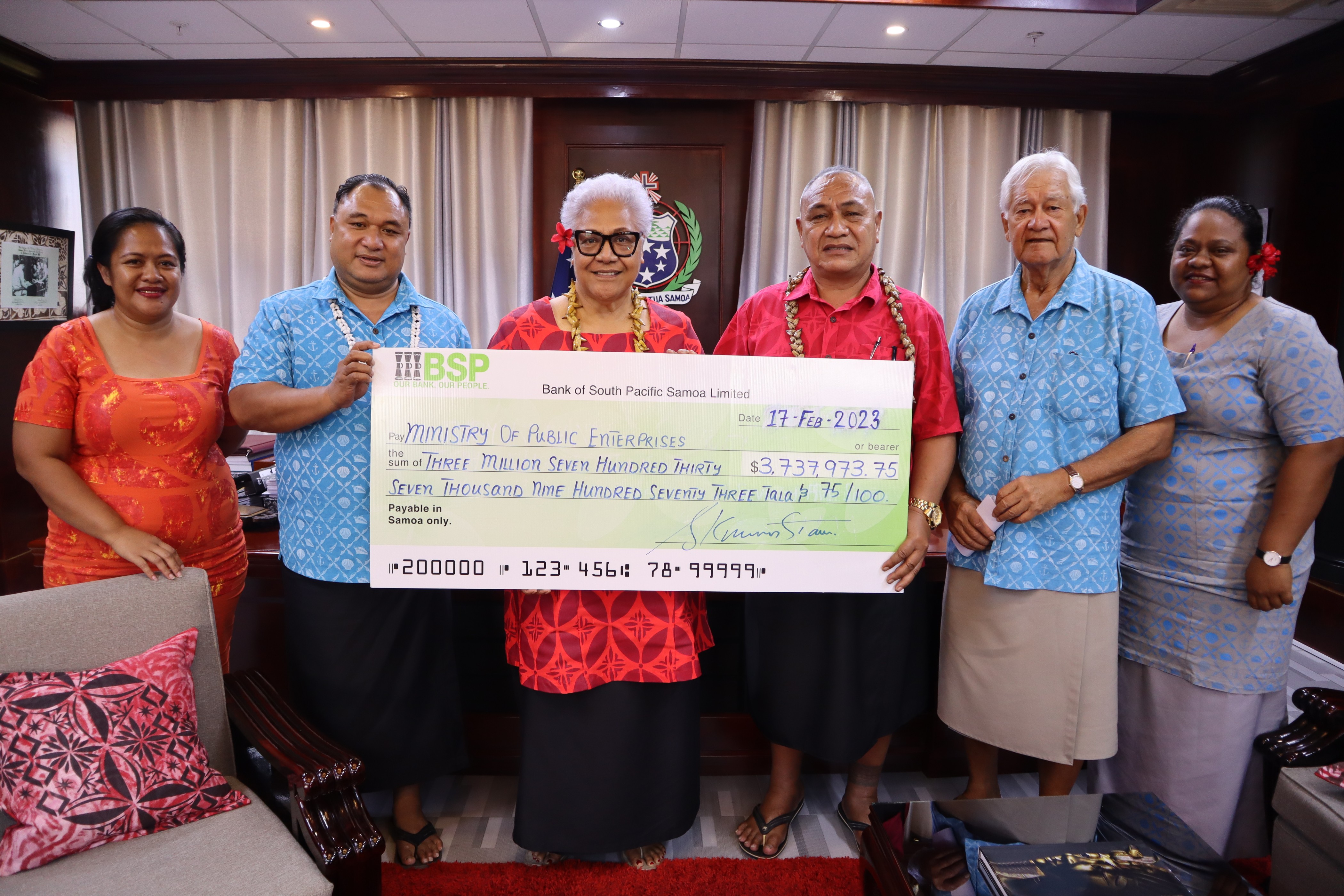 S.P.A. pays $3.7 million dividend to Government