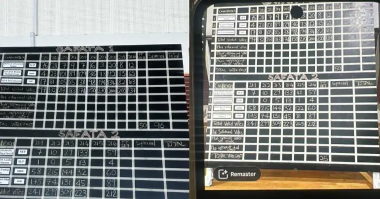 Safata 2 polling booth results erased