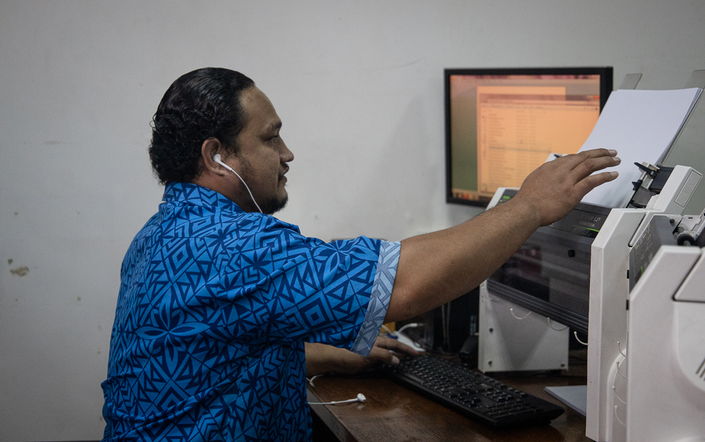 Braille reading material produced in Samoa