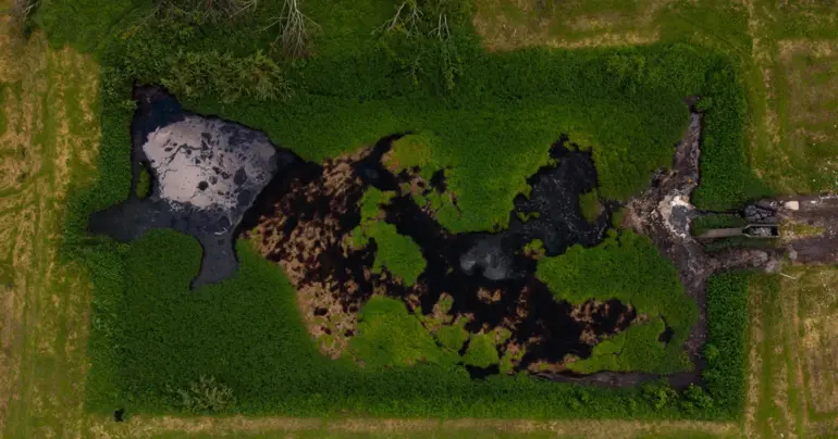 Images show oil and sludge contamination at Tafaigata 