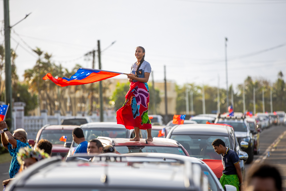 H.R.P.P. convoy protest floods Mulinuu