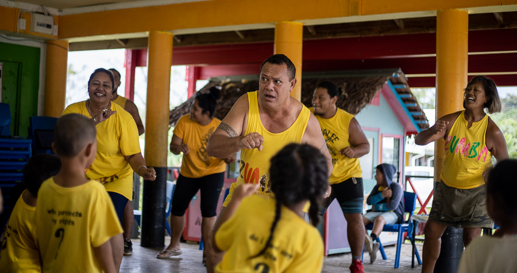 White Sunday zumba and smiles at Campus of Hope