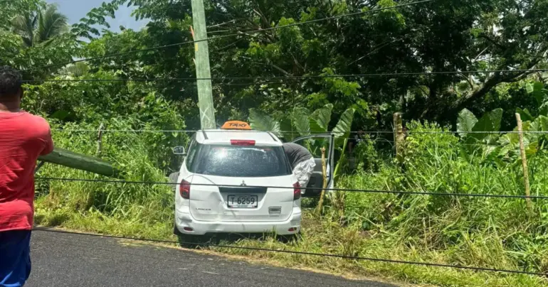 Car crash damages power pole in Fasito’o Uta
