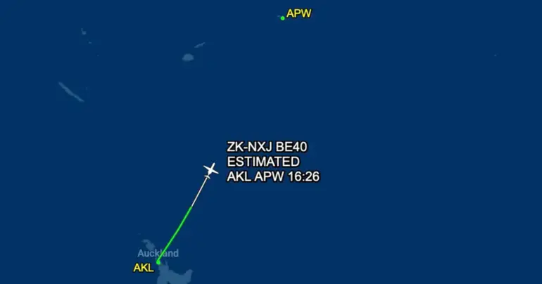 Private medical aircraft inbound to Samoa
