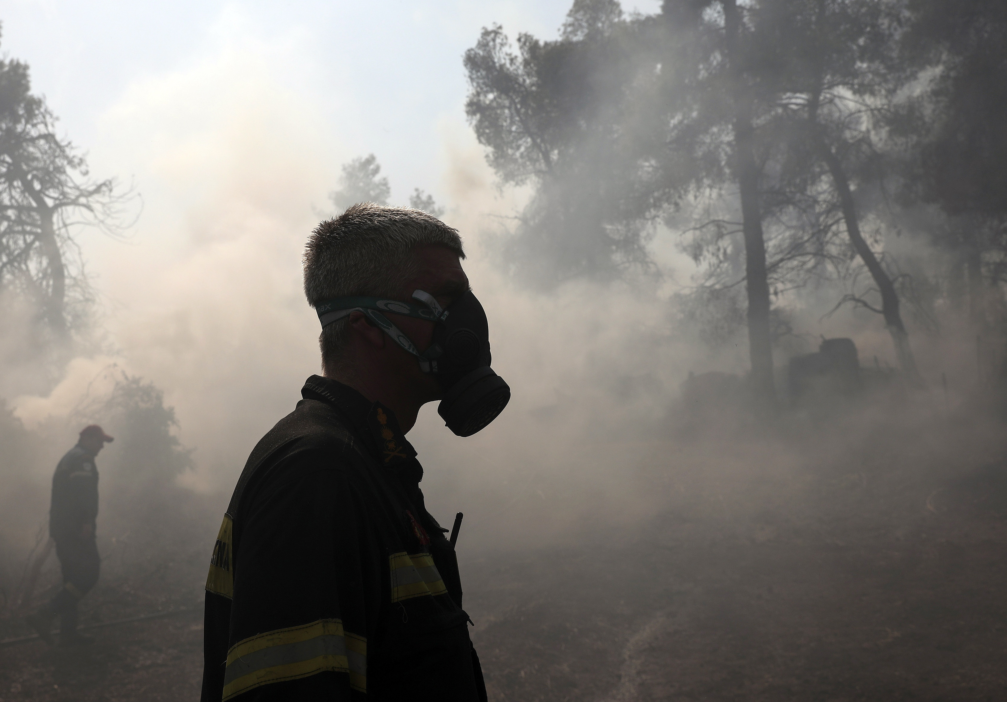 Firefighters battle blaze in Greek island nature reserve