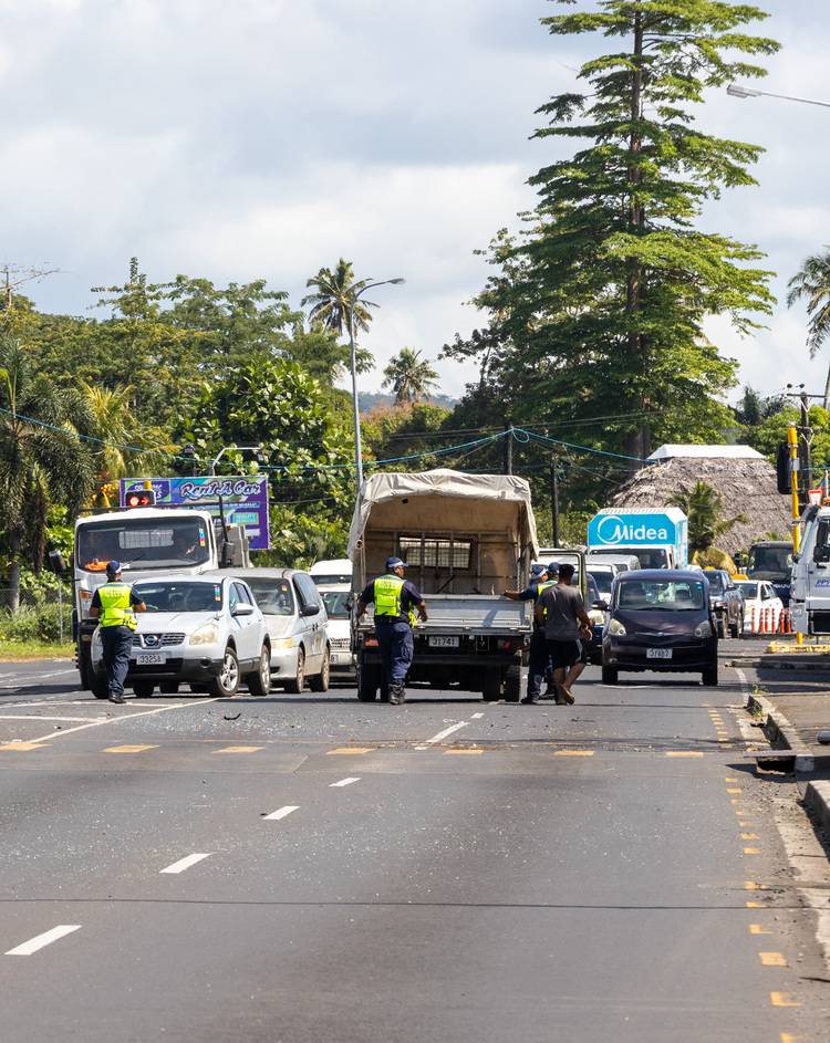 Truck ploughs into cars at Vaimoso 