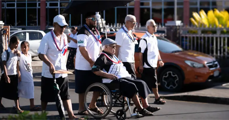 Moataa in a show of black and white for centennial parade