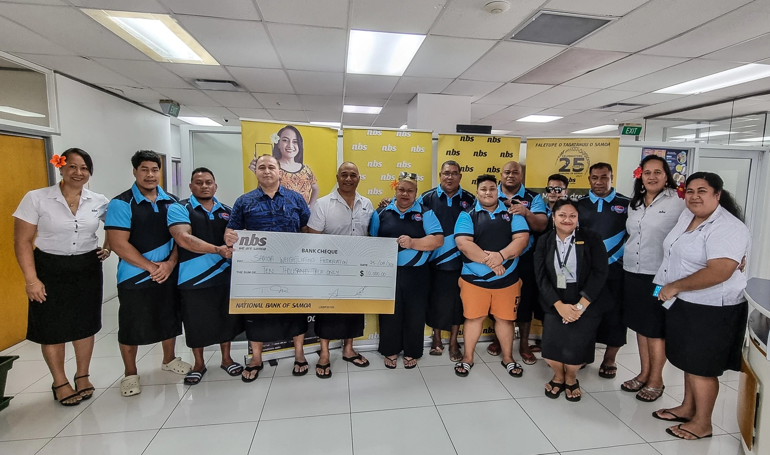 N.B.S. supports weightlifting team with $10k donation