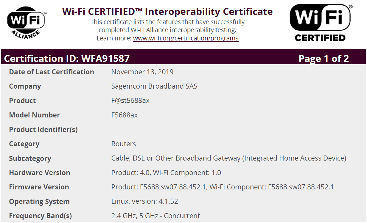 Sagemcom Announces the First Wi-Fi 6 Certified Home Gateway for Service Providers