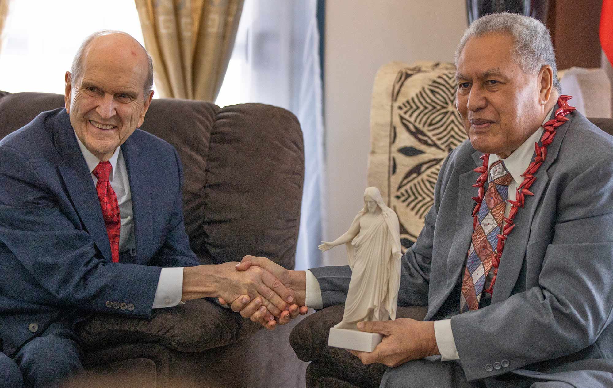 Head of State greets President Nelson of the Church of Jesus Christ of the Latter Day Saints