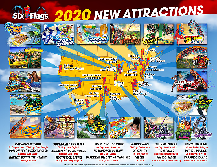 Record-Breaking Coasters, State-of-the-Art Waterslides and Immersive Family Thrills Headed to Six Flags Parks in 2020