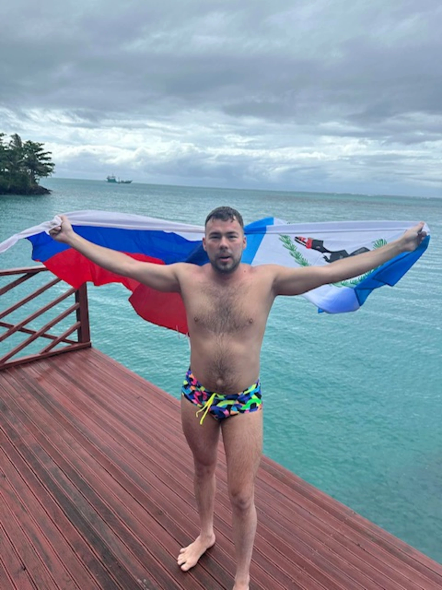 Russian swims Apolima Strait