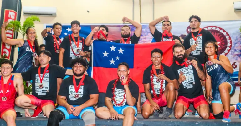 Samoa's wrestling team wins 15 medals