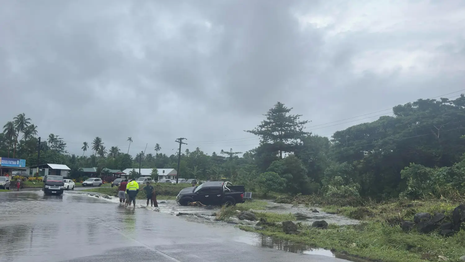 Vehicle swept away at Sapapalii Ford