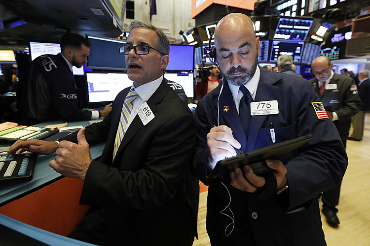 Chipmakers, trade fears push stocks lower in midday trading