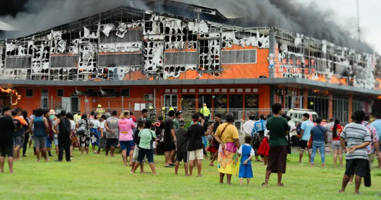 Fire destroys Frankie Hypermarket Vaitele