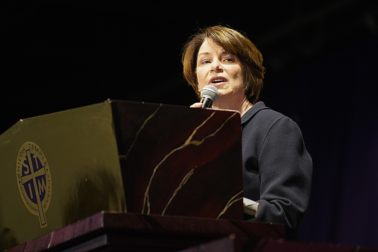 Latest: Klobuchar seeks 'true justice' for Black Americans